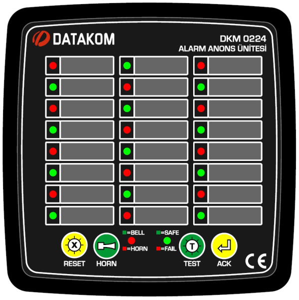 DATAKOM DKM-0224 DC Сигнализатор аварийных ситуаций, 24 канала, источник питания постоянного тока