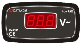 DATAKOM DV-0101 Вольтметр, 1 фаза, 96x48 мм