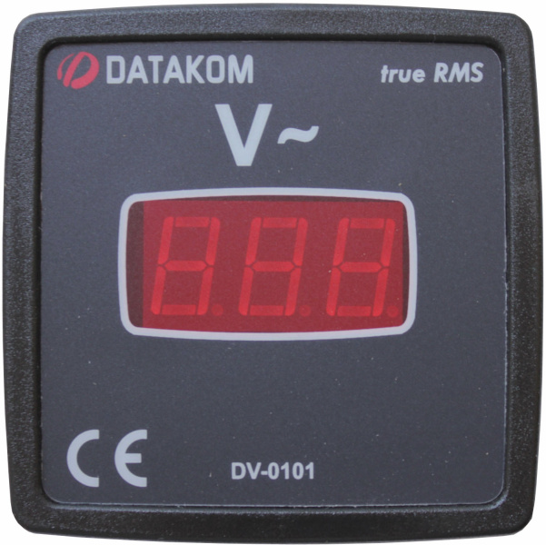 DATAKOM DV-0101 Вольтметр, 1 фаза, 72x72 мм