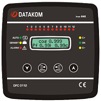 DATAKOM DFC-0112 Контроллер компенсации реактивной мощности., 144x144 мм, 12 шагов + SVC