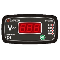 DATAKOM DVF-0103 Вольтметр-частотомер, 3 фазы, 96x48 мм