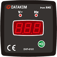 DATAKOM DVF-0101 Вольтметр-частотомер, 1 фаза, 72x72 мм